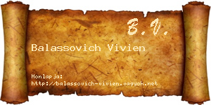 Balassovich Vivien névjegykártya